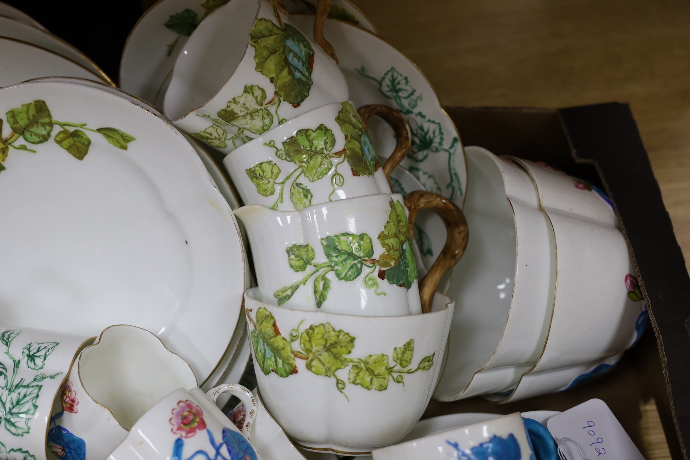 A collection of mixed Coalport part tea sets from 19th and early 20th century
